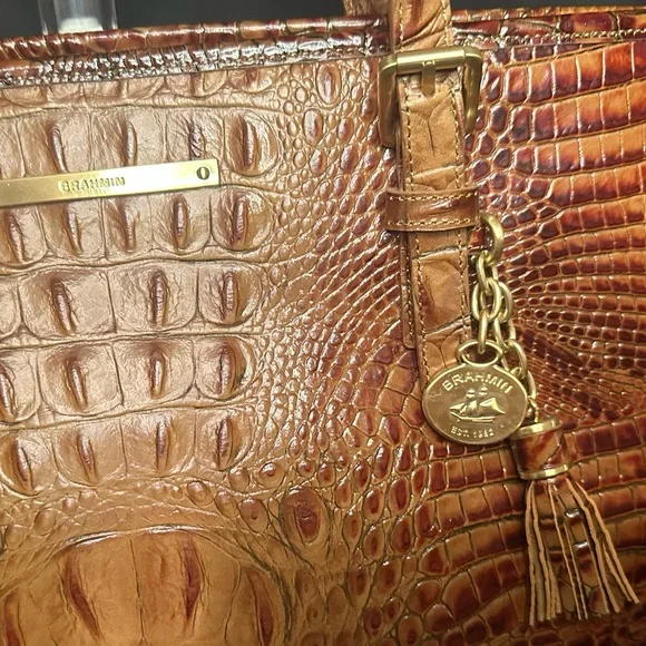 Brahmin Asher Tote & Card Wallet in Pecan Melbourne - Picture 3 of 15